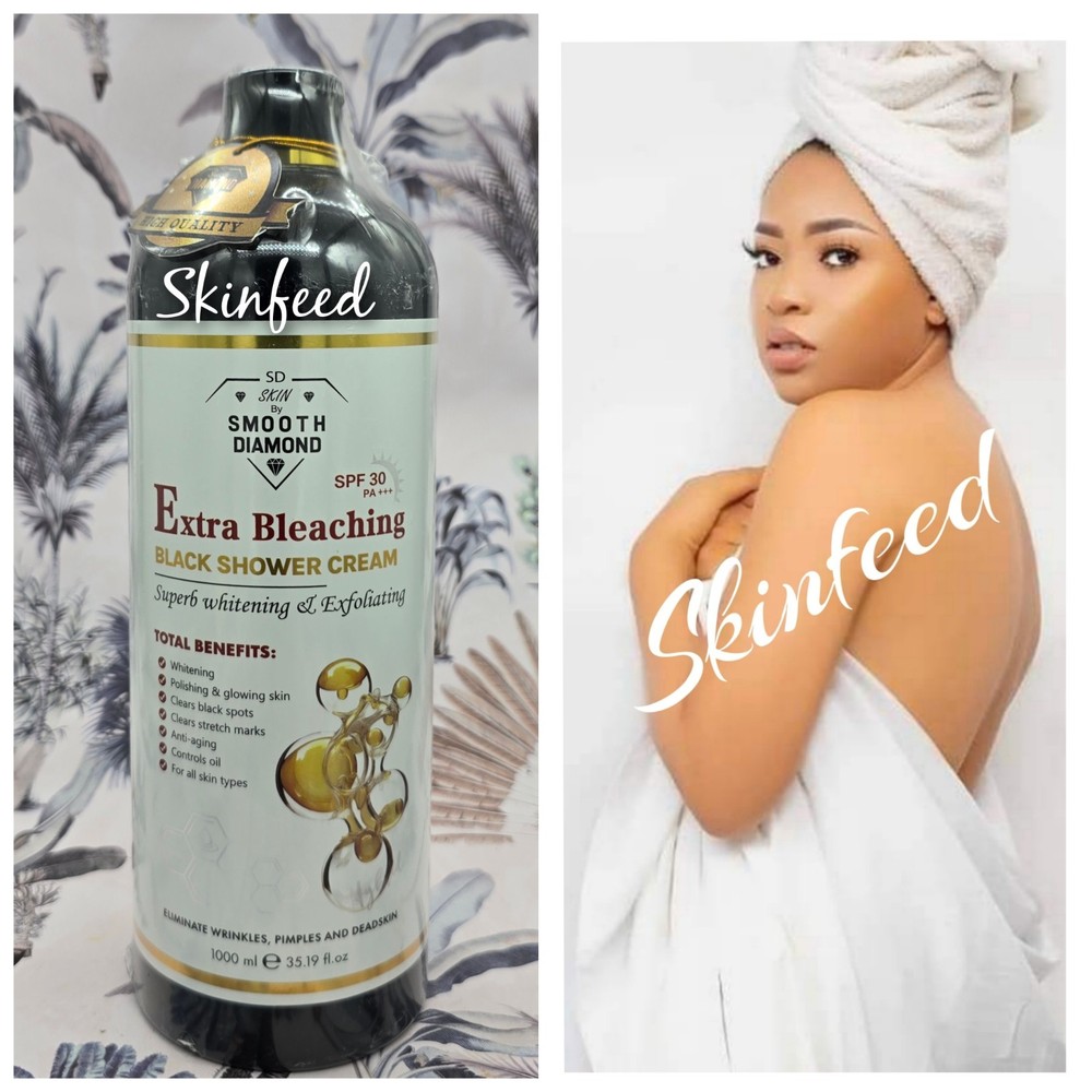 Smooth diamond Extra BleachN Black Shower Cream. Intense Exfoliating Results X1