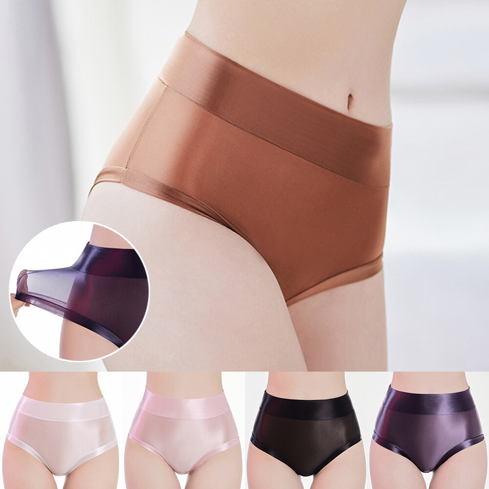 Women Sheer Boxer Briefs Panties Knickers Sexy Briefs Underwear Seamless Glossy