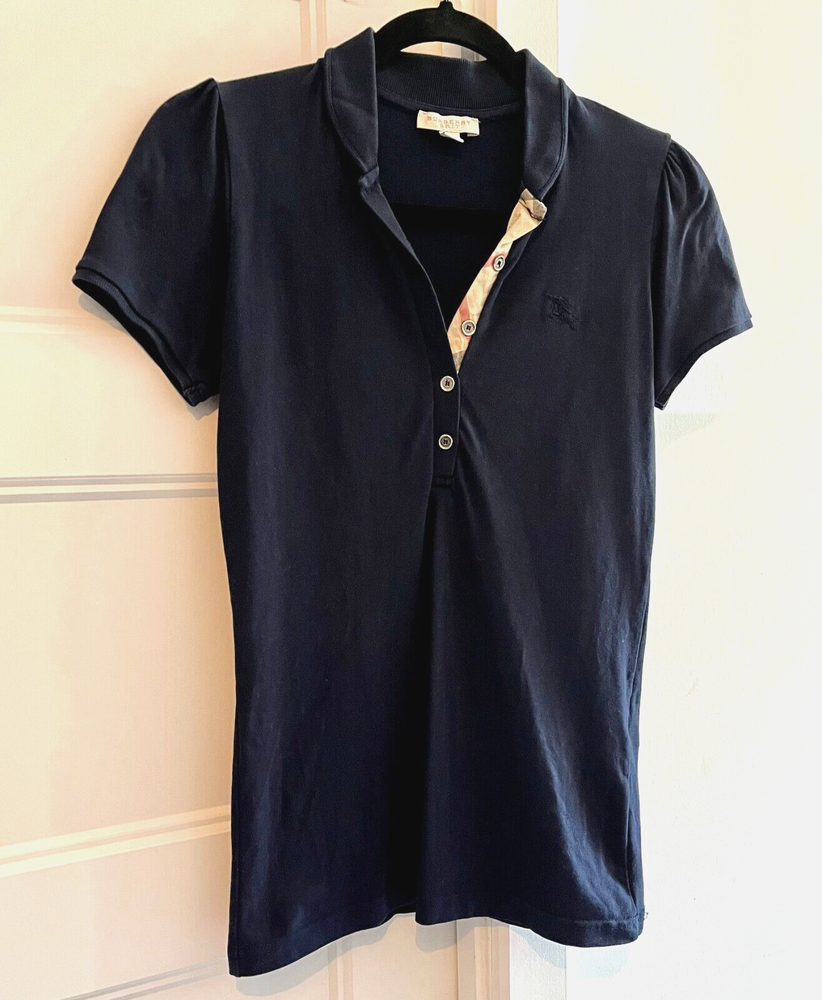 FLASH SALE| Pre-Owned BURBERRY BRIT Classic Women Polo | Dark Blue | S-image