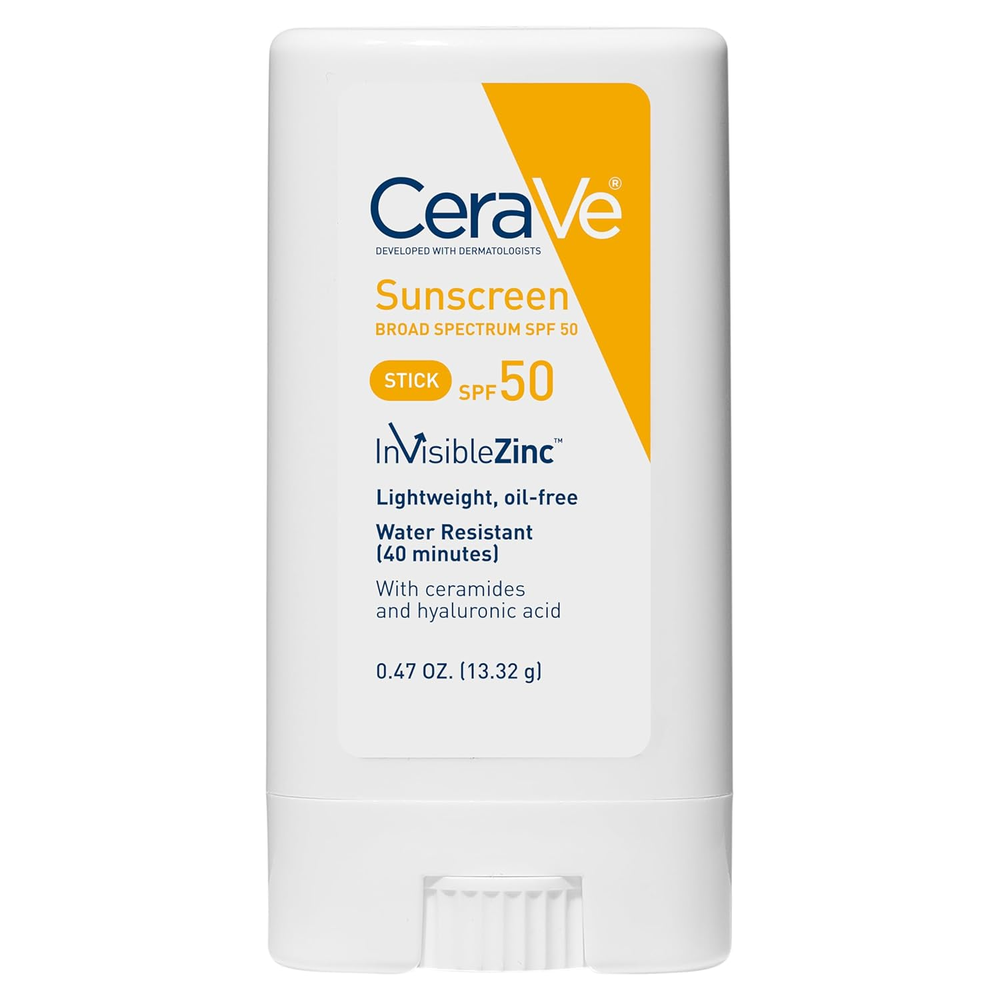 Mineral Sunscreen Stick SPF 50 with Hyaluronic Acid & Ceramides for Broad Spectrum Protection