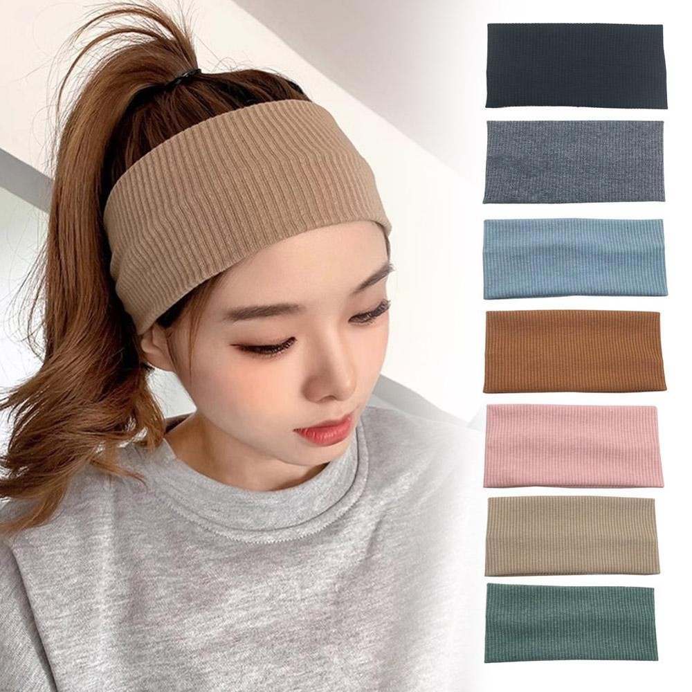 Unisex Wide Knit Sport Headband Elastic Sweatband for Workouts