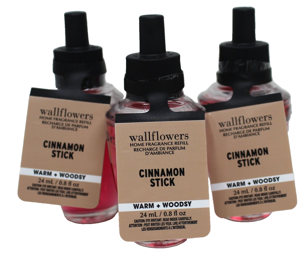 Bath & Body Works Cinnamon Stick Wallflower Refill Lot of 3 New Bulbs