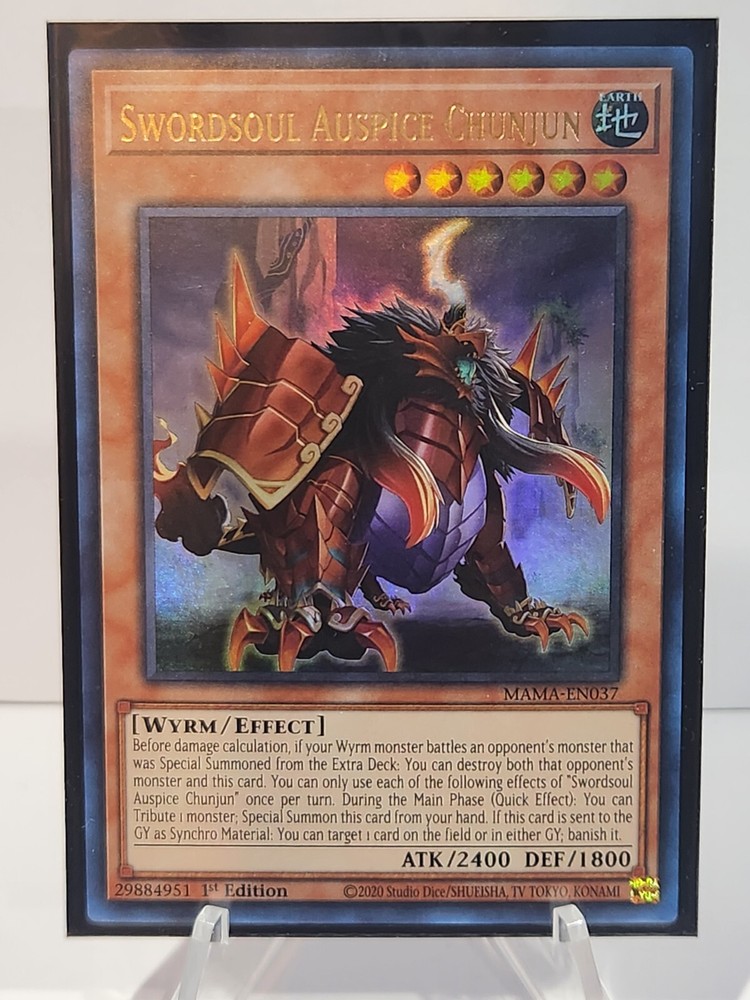 YuGiOh Swordsoul Auspice Chunjun MAMA-EN037 Ultra Rare 1st Edition Near Mint
