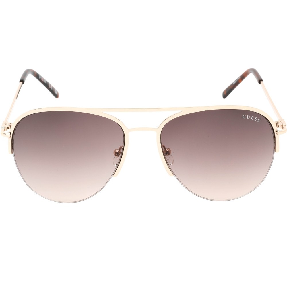 Guess GF0224 32F Gold-Tone Aviator Sunglasses for Women