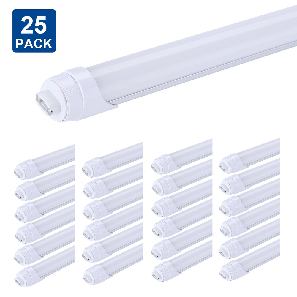 25Pack 8 Foot Led Shop Light HO Base 45W 8FT Led Tube Light R17D T8 Rotatable