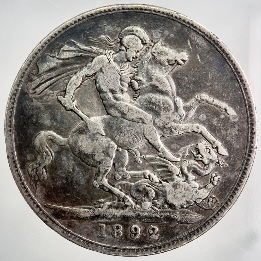 1892 Victoria Crown Silver Coin in Fine Collectable Grade a223