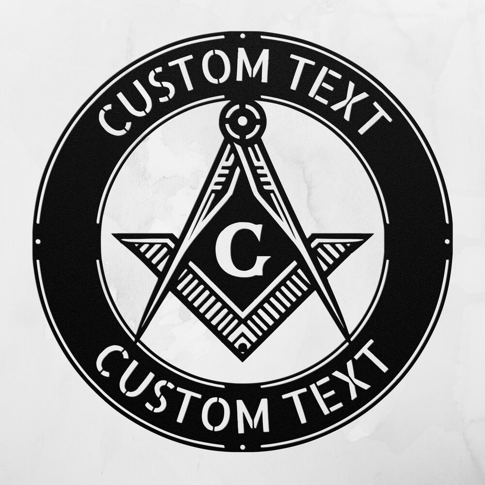 Personalized Masonic Symbol Metal Sign Custom Name Decor Gift for Masons