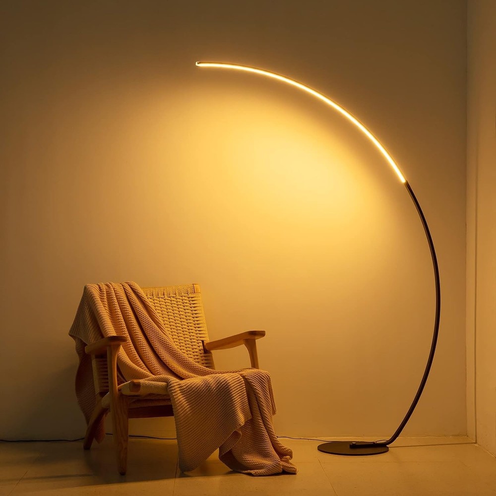 NUÜR Arc Floor Lamp with Remote - Modern Bright LED Standing Light for Home