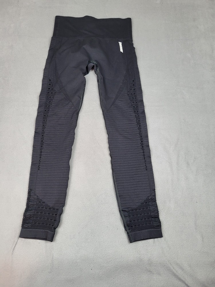 Gymshark Womens Lightweight Black Yoga Leggings Small Stretch Gym Athleisure
