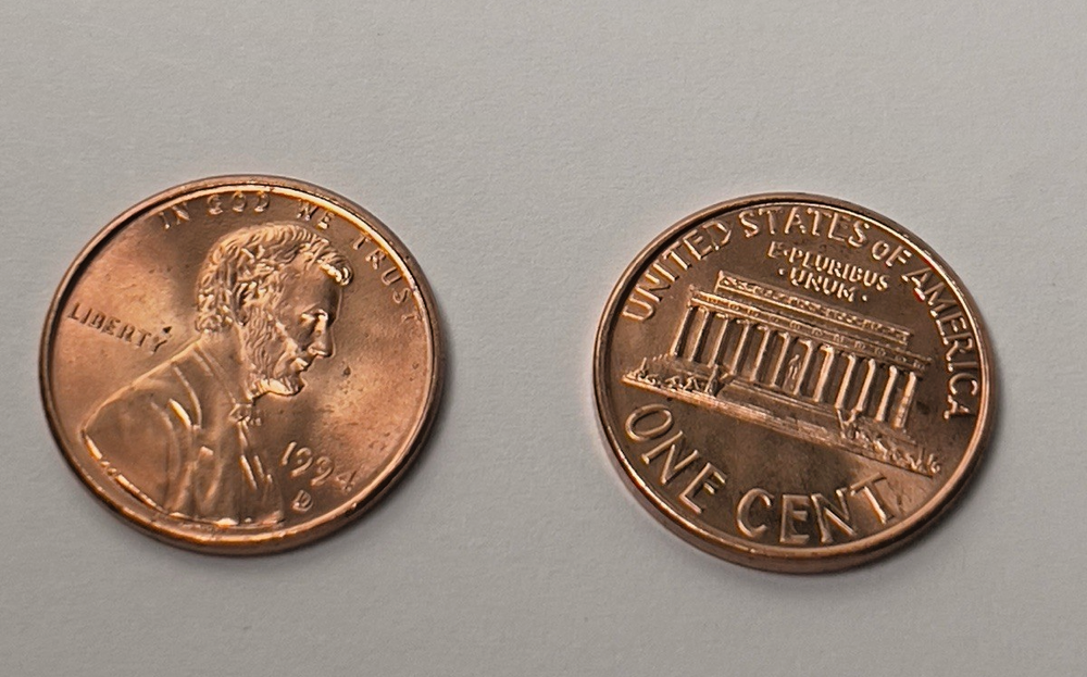 1994-D Lincoln Memorial Cent AU Condition from Original BU Roll