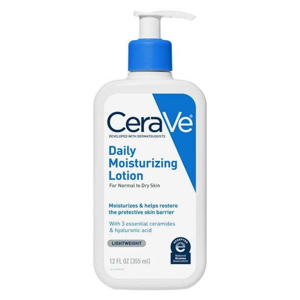 CeraVe Daily Moisturizing Face & Body Lotion with Hyaluronic Acid 12 oz for All-Day Hydration