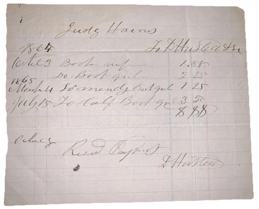 1864, JUDGE TOWNSEND HAINES, RECEIPT, REGISTER OF THE US TREASURY, WEST CHESTER