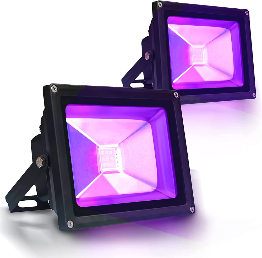 2Pcs 20W LED Black Light Black Light Fluorescent Neon Light Glows in the Dark Hi
