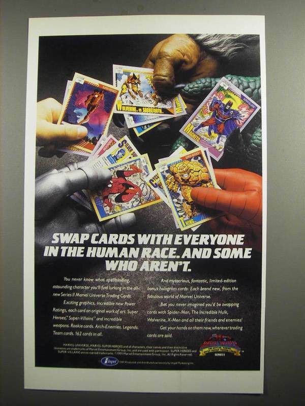 1991 Impel Series II Marvel Universe Trading Cards Ad - Swap cards