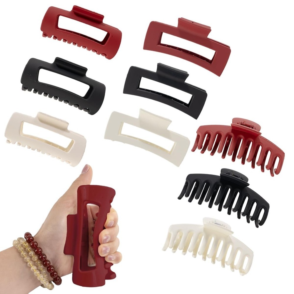 Soft Silicone Hair Clips: 9 Pcs Flexible Bendable Claw Clips for Women/GirlMatt