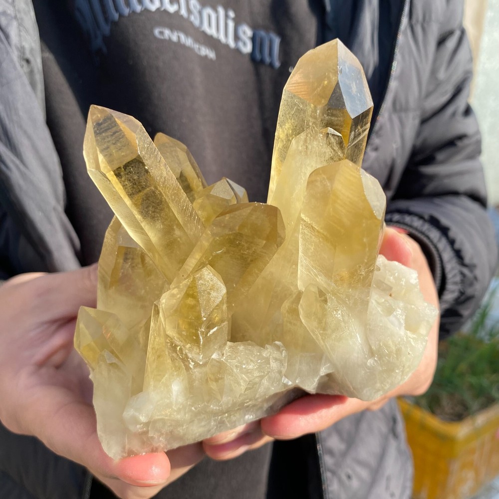 2.2lb Clear Citrine Crystal Cluster Natural Healing Mineral Specimen