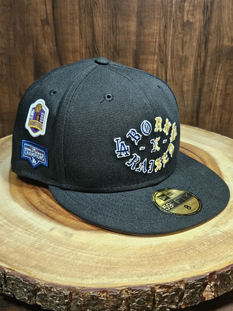 Born X Raised Dodgers Lakers New Era Fitted Hat Size 8 LA Sports
