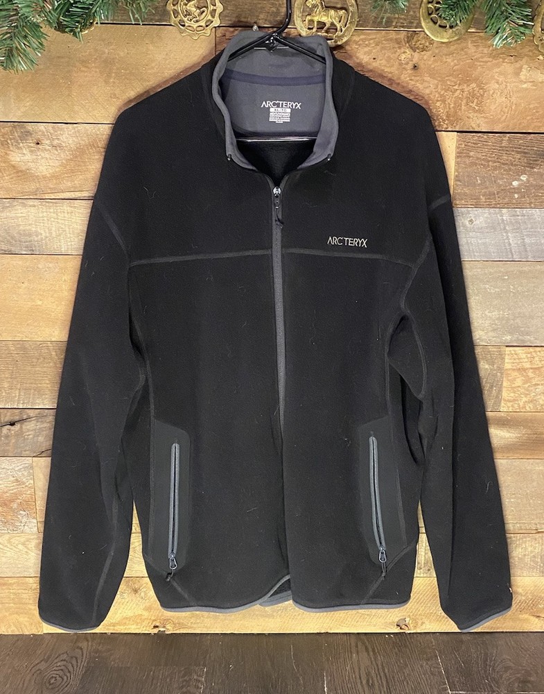 Arc’teryx Men’s US XL Black Polartec Fleece Jacket for Outdoor Hiking