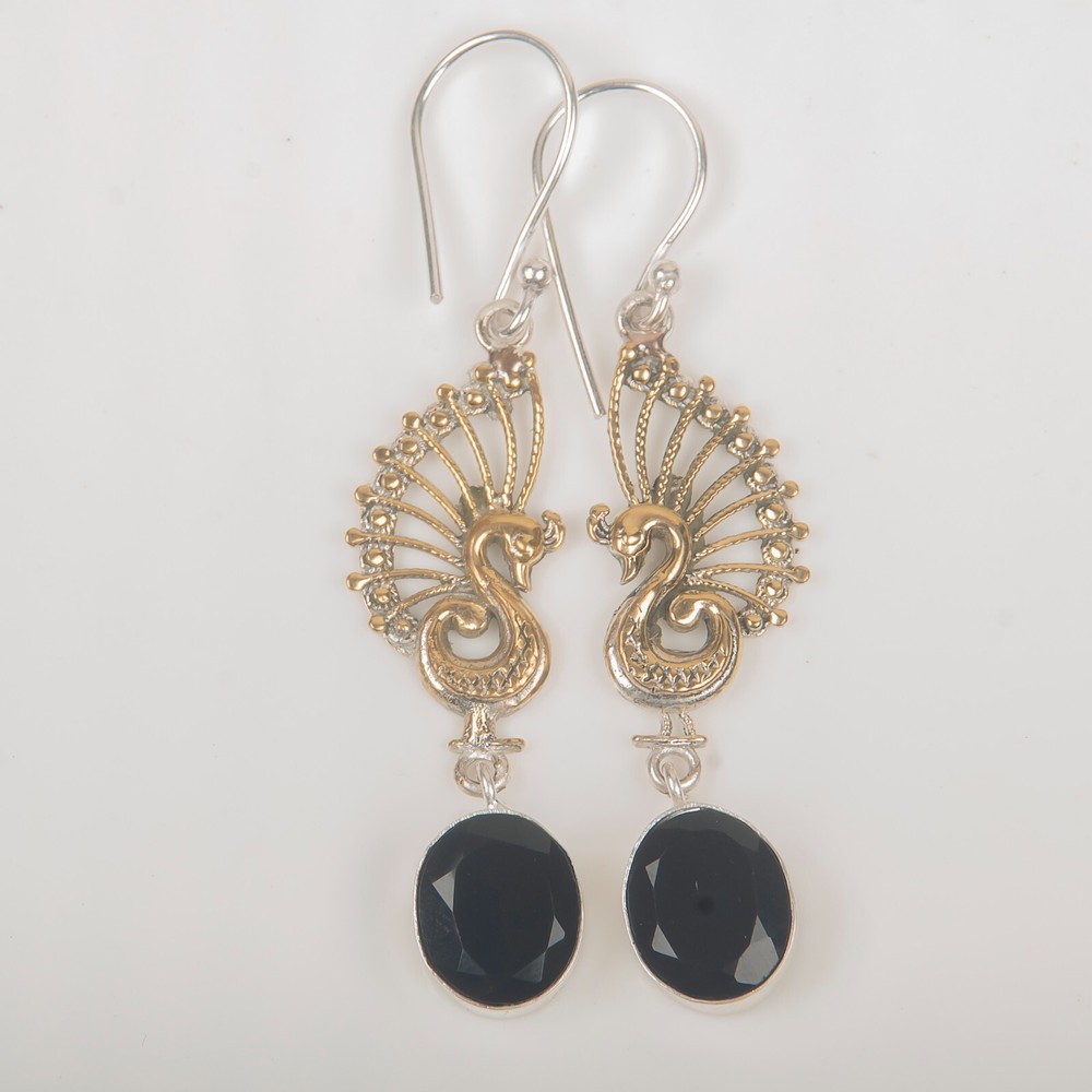 925 Silver Black Onyx Drop Earrings – Elegant Gemstone Dangle Earrings for Women, Perfect Gift Idea