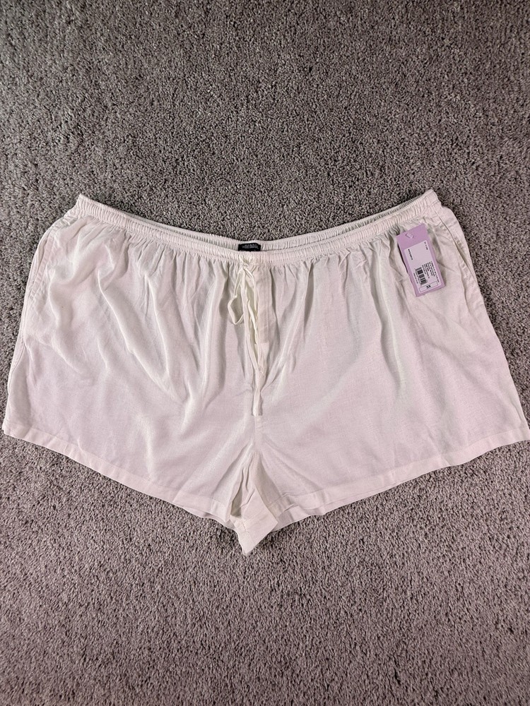 NEW Wild Fable Women's Linen Pull-On Shorts White Plus Size 3X