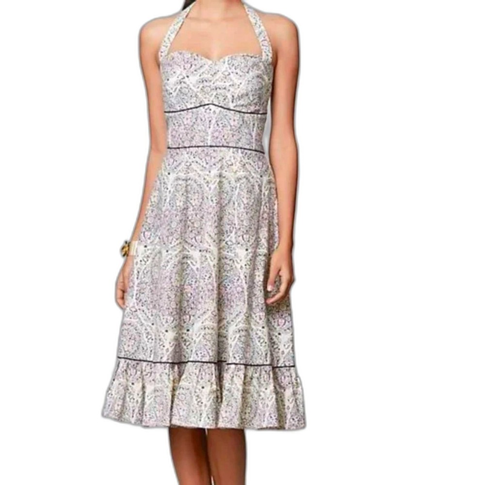 Anthropologie Girls From Savoy Floral Dress Rockabilly Pinup Retro Midi size 4