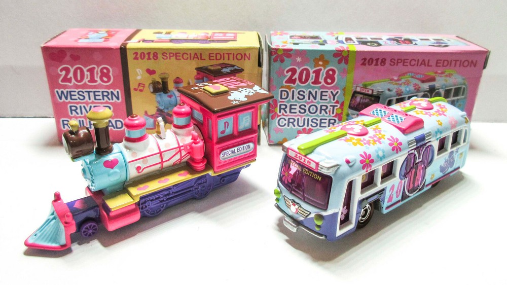 Tokyo Disney 2018 New Years Resort Cruiser River Railroad Diecast Car SET Tomica-image