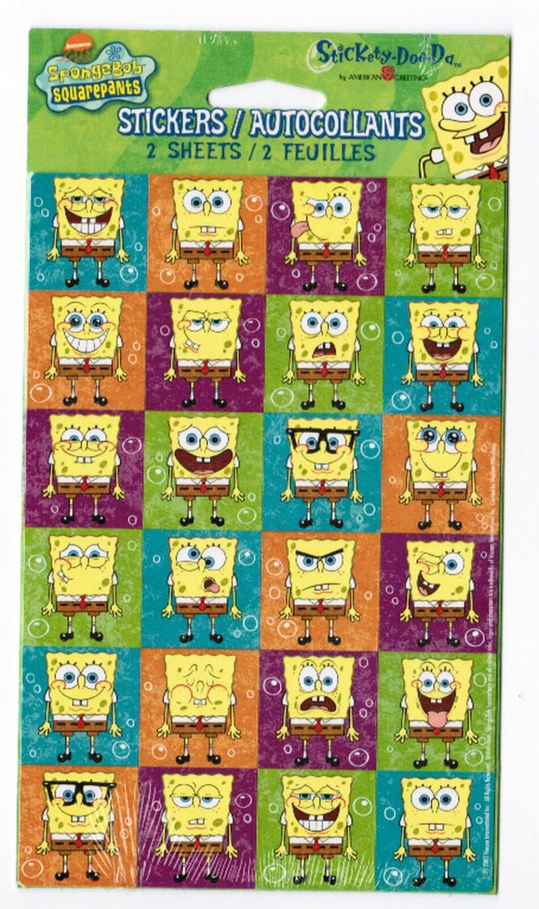 New Pack SPONGEBOB Squarepants Personality Faces Scrapbook Stickers 2003