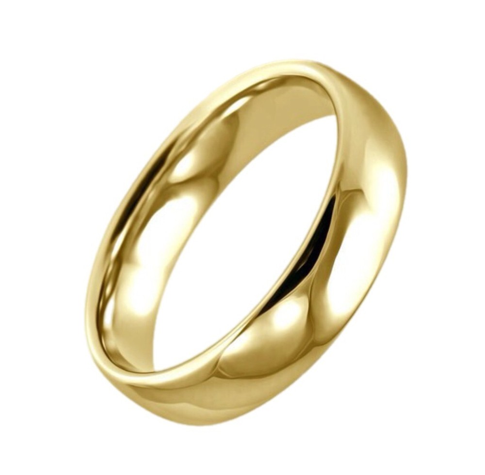 6MM Yellow Gold Wedding Ring 9ct Engagement Band Solid Gold Filled Ring