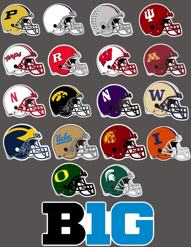 NCAA  Football Big Ten  Mini Helmet Sticker Set