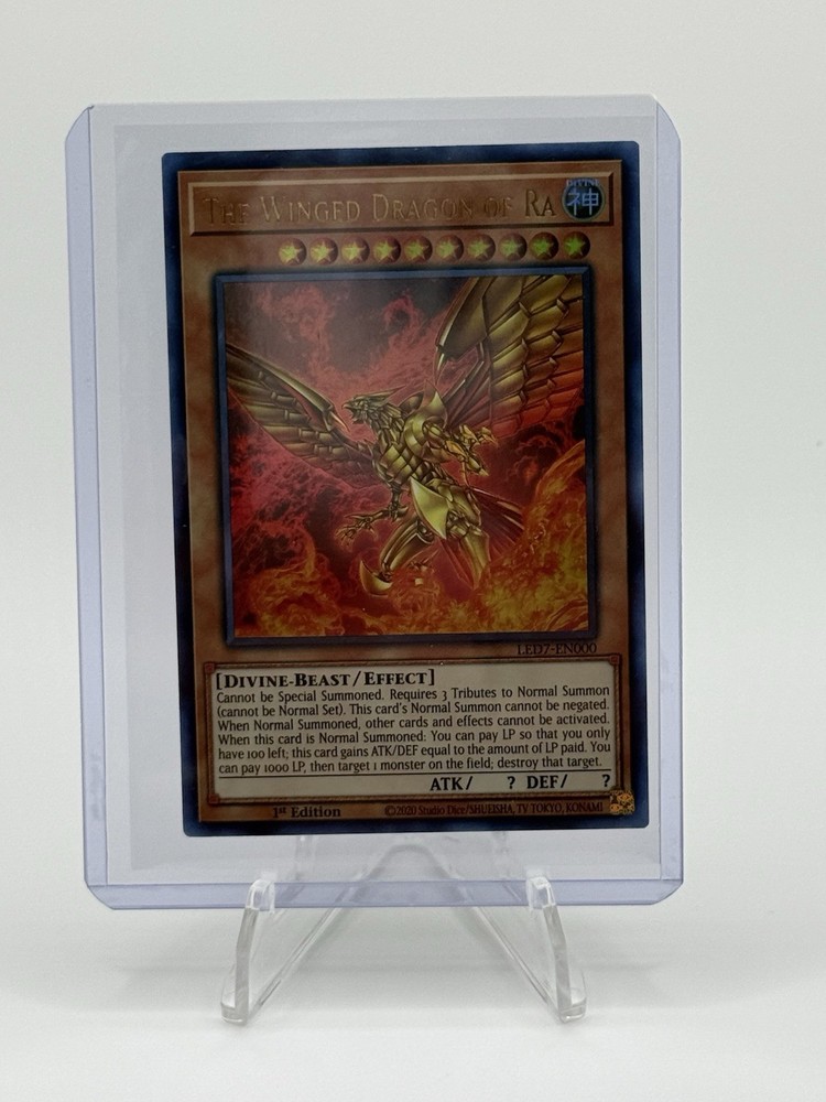 The Winged Dragon of Ra LED7-EN000 Ultra Rare Alternate Art NM Yugioh Card