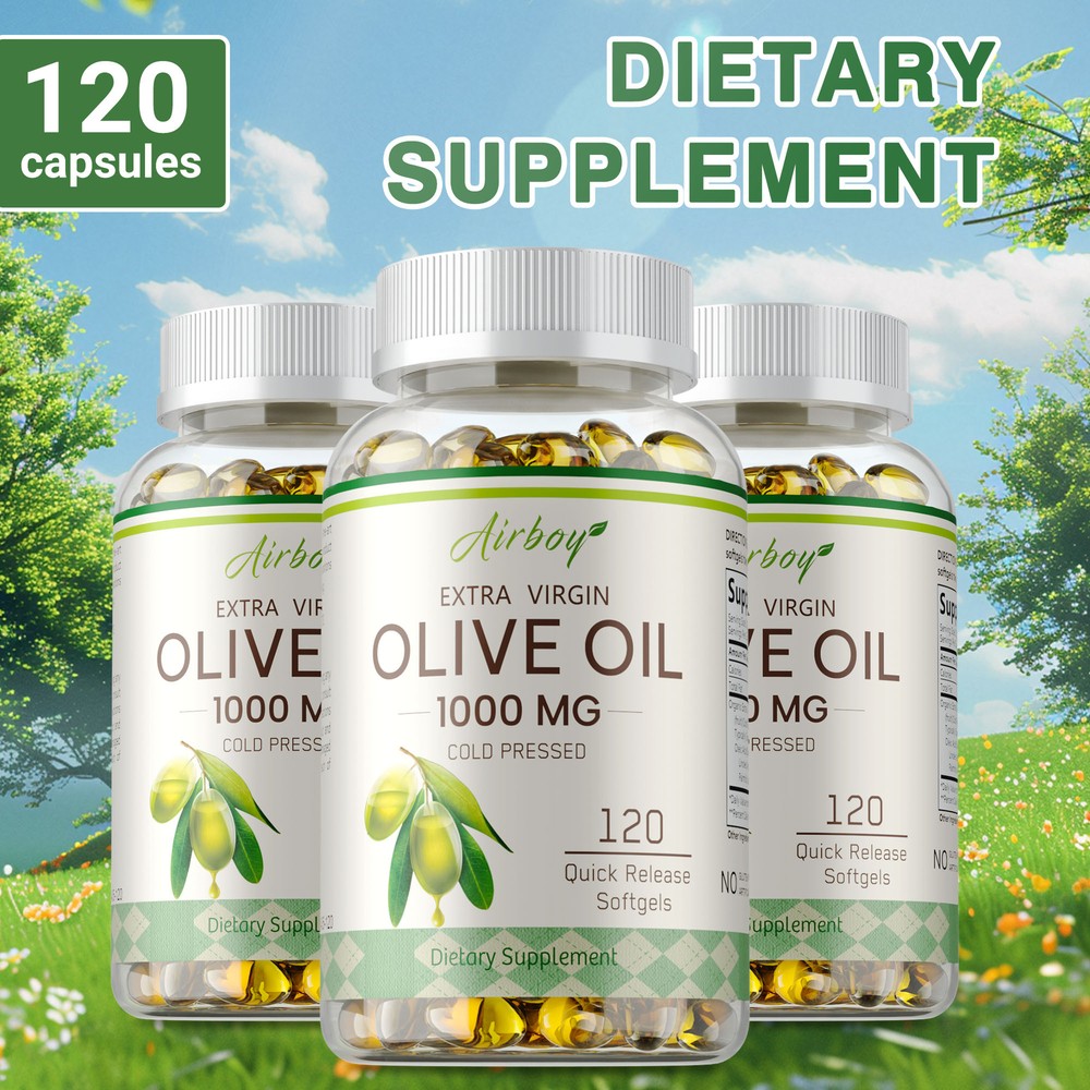 Olive Oil 1000mg Softgels for Energy Heart Health Immunity and Digestion Support