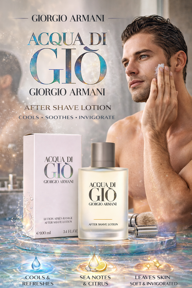 Acqua Di Gio by Giorgio Armani Men 3.4/3.3 oz After Shave LotionNew in Box