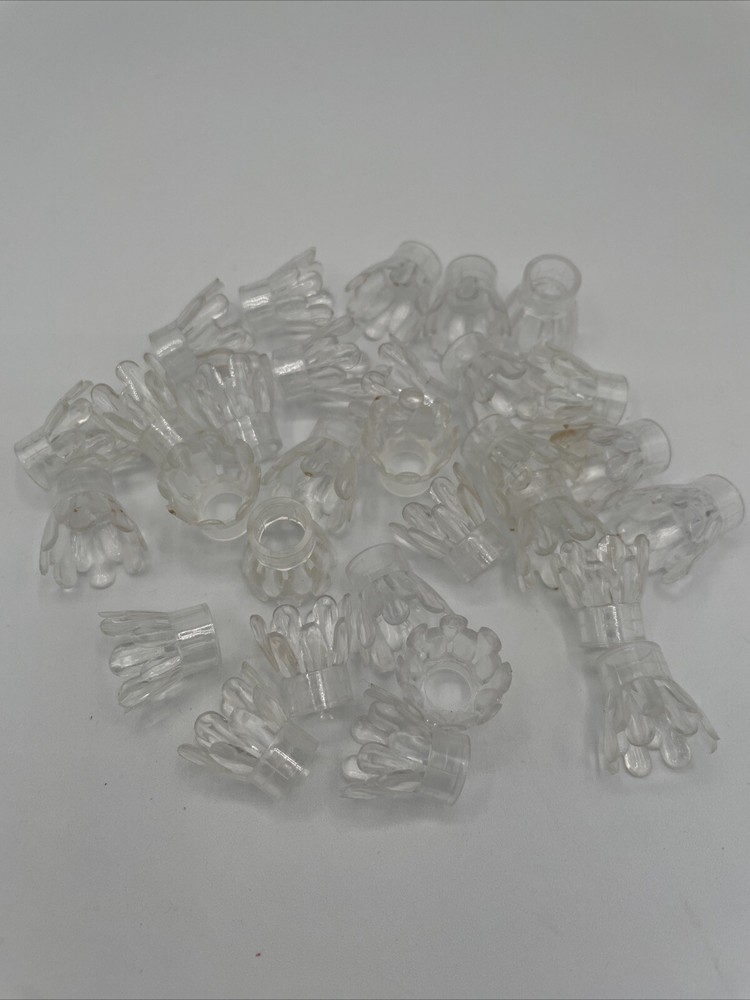 Vtg Tulip Flower Petal String Light Reflector Covers Lot Clear Plastic Xmas-30