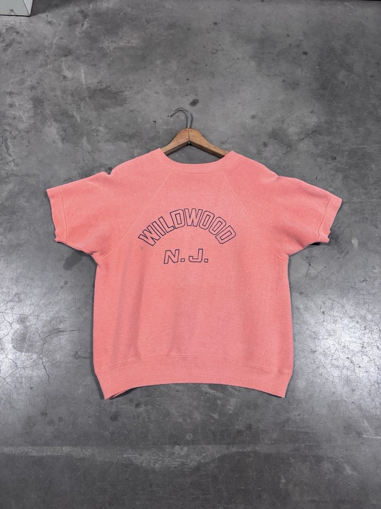 Vintage 60s Faded Orange Short Sleeve Crewneck Sweatshirt Men’s Size Large