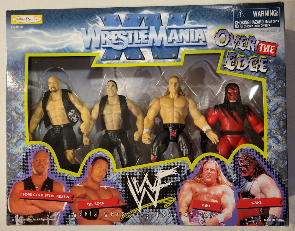 Jakks Pacific, WWF WRESTLEMANIA XV OVER THE EDGE, Rock, Stone Cold, HHH, Kane