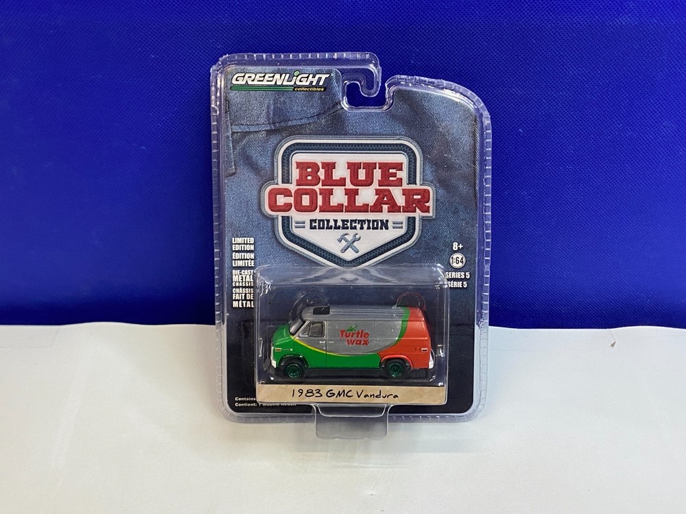 Greenlight 1/64 Scale Blue Collar 1983 Gmc Vandura Raw Green Chase