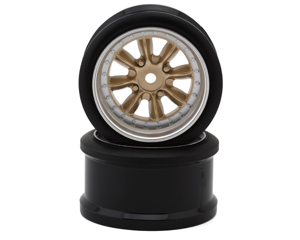 Hayashi Garage Pana 8-Spoke Multipiece Style 1/10 Drift Wheels (Gold) (2)