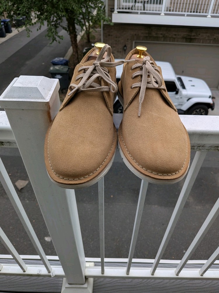 Clarks Dark Sand Suede Leather Lace-Up Shoes Men Size 10M