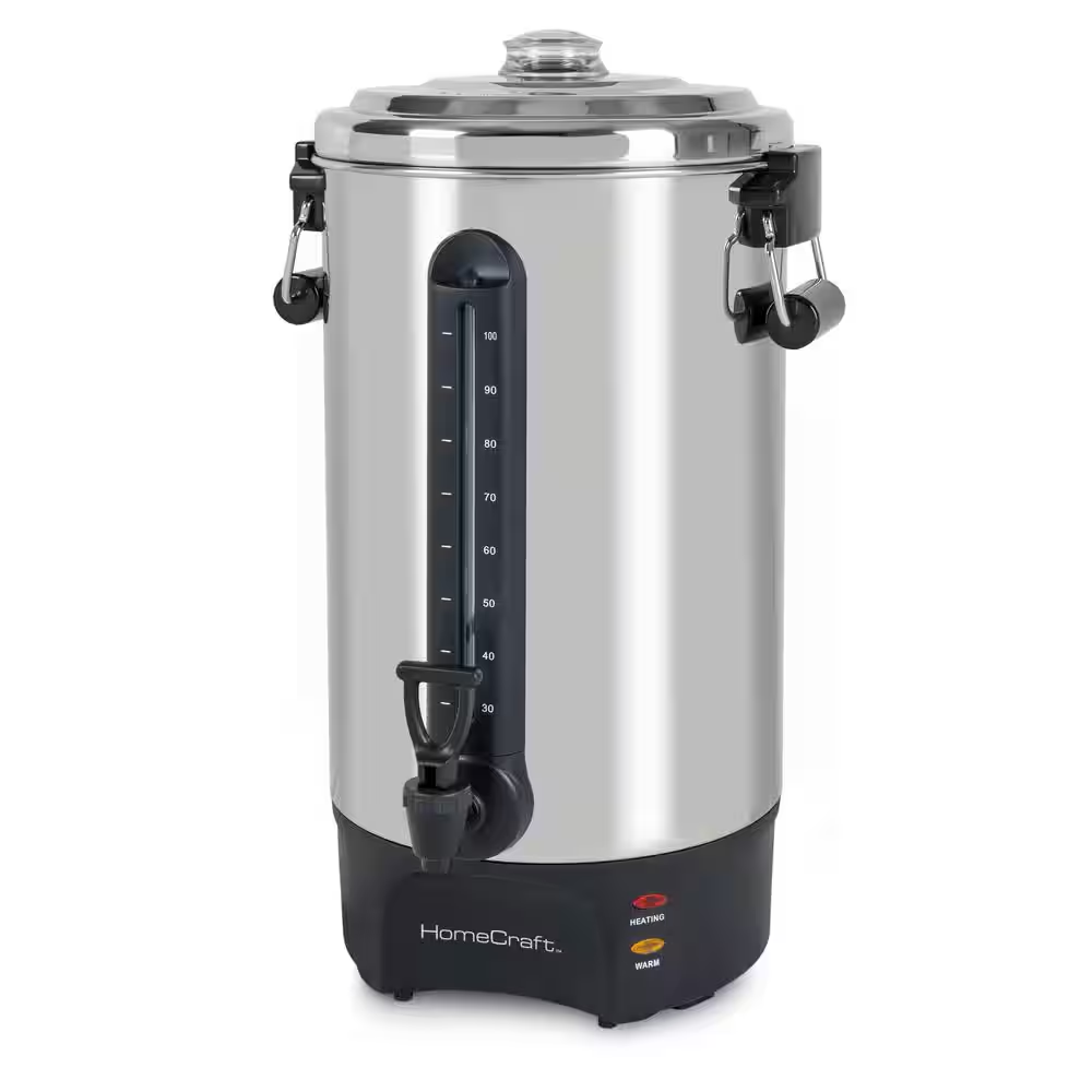 100-Cup Stainless Steel Coffee Urn with 2-Spigots