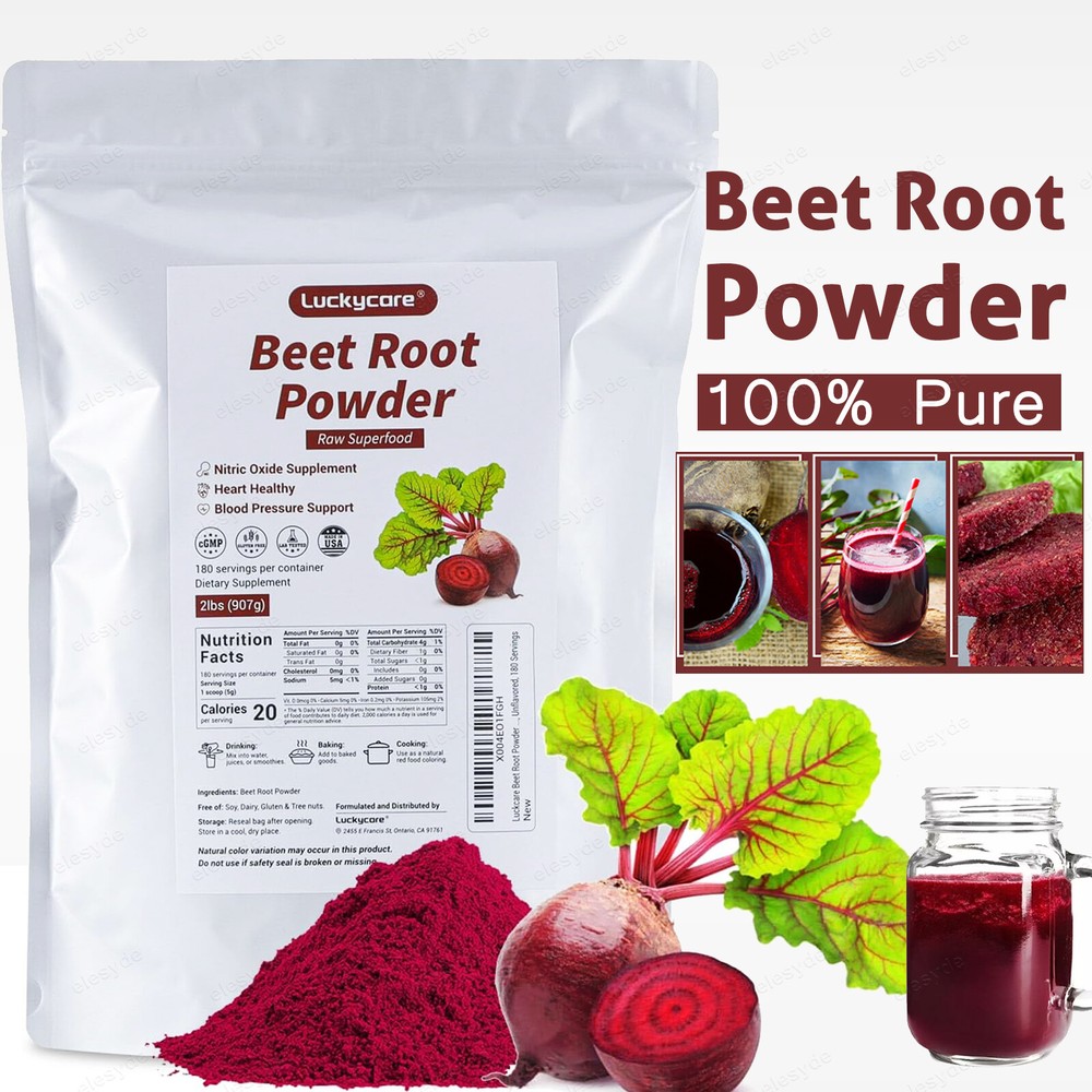 2 LB Organic Non-GMO Beet Root Powder for Smoothies, Energy & Blood Health