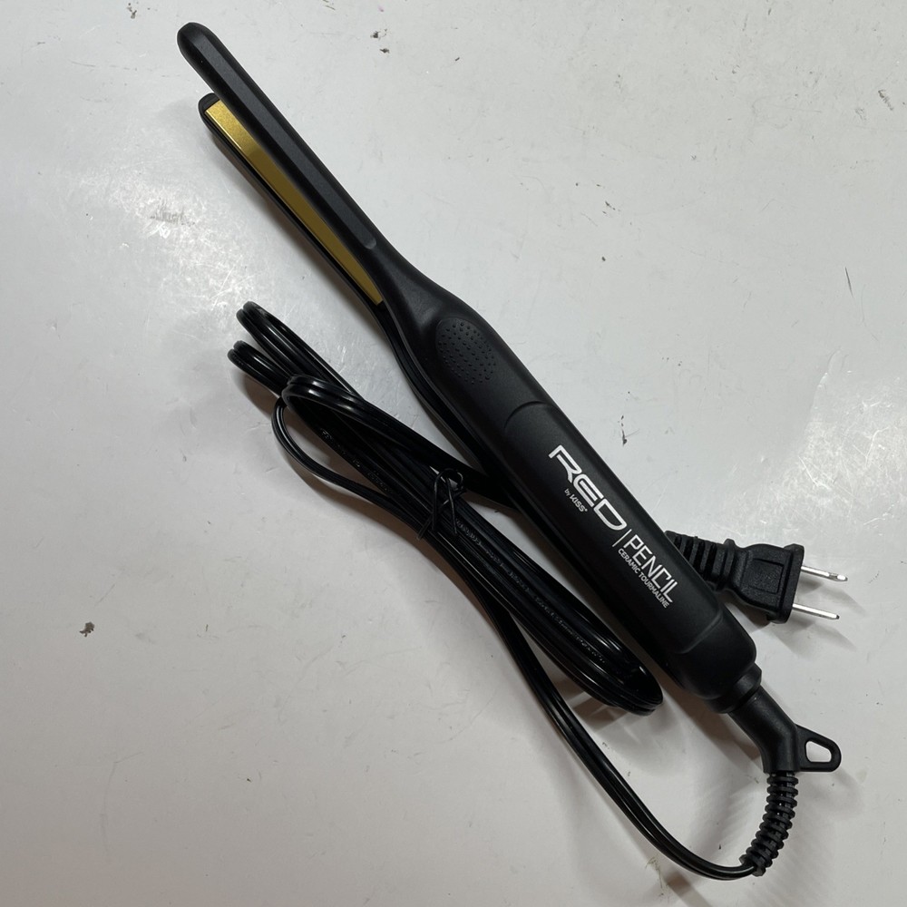 RED by KISS 0.3 Inch Pencil Flat Iron with Ceramic Tourmaline, Hair Straightener