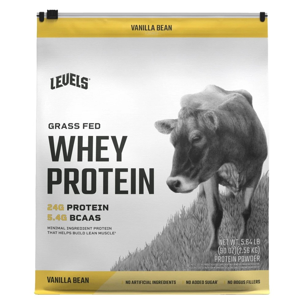 Levels Grass Fed Whey Protein Vanilla Bean 5lb Pack