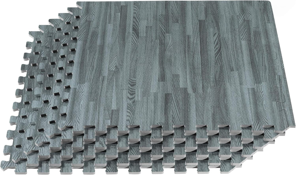 Premium 3/8 Inch Wood Grain Foam Tiles - Interlocking Forest Floor Design