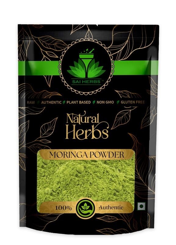 SAI HERBS Pure Natural Moringa Oleifera Leaf Powder - Organic Superfood