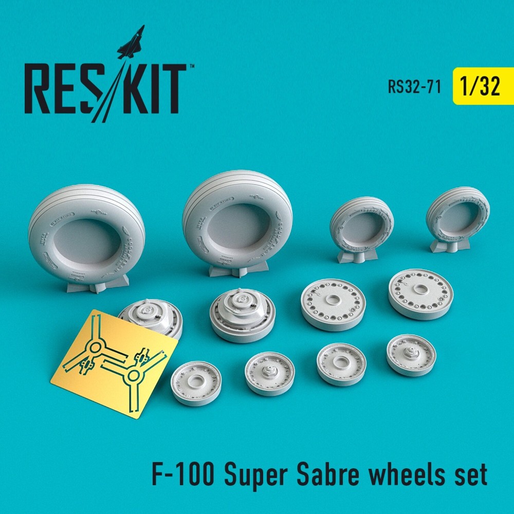 1:32 Scale ResKit RS32-0071 F-100 Super Sabre Wheels Set for Plastic Model Kits