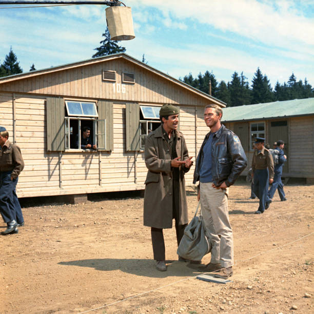 The Great Escape Steve McQueen Jud Taylor in the 1963 movie Historic Old Photo