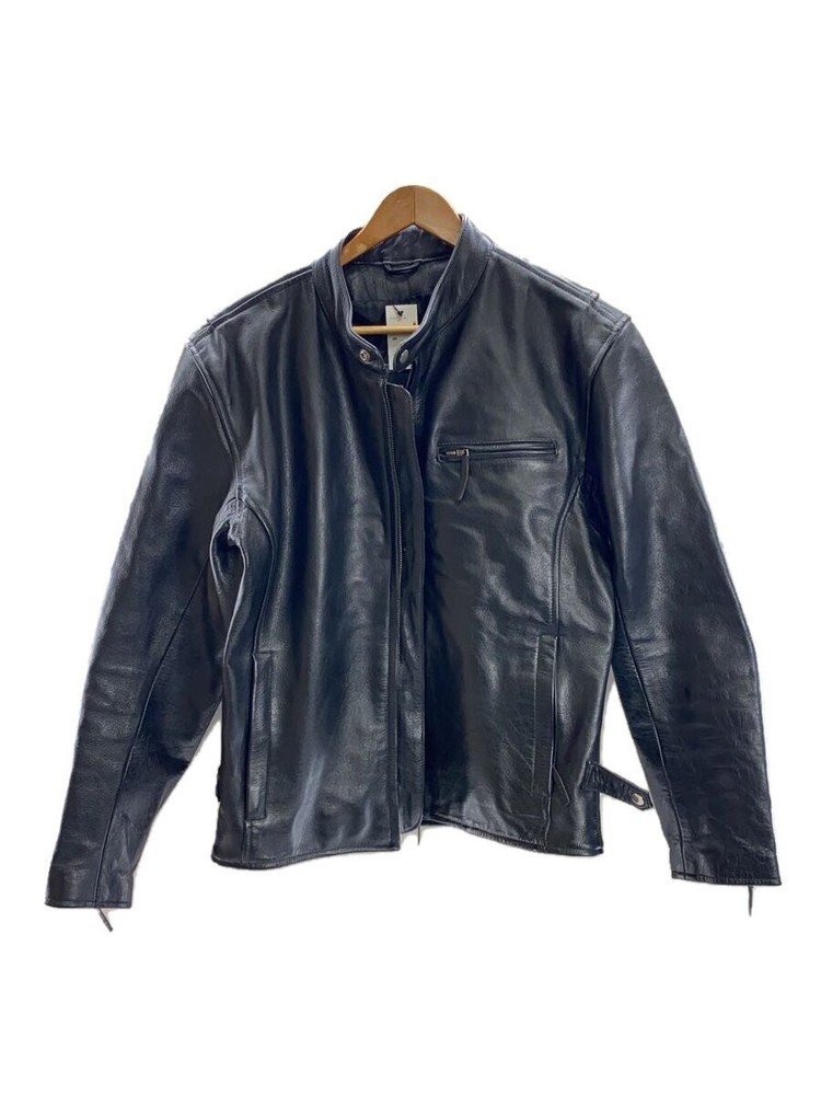 Men's 3L Cowhide Leather Blouson Jacket in Black - Style 1256