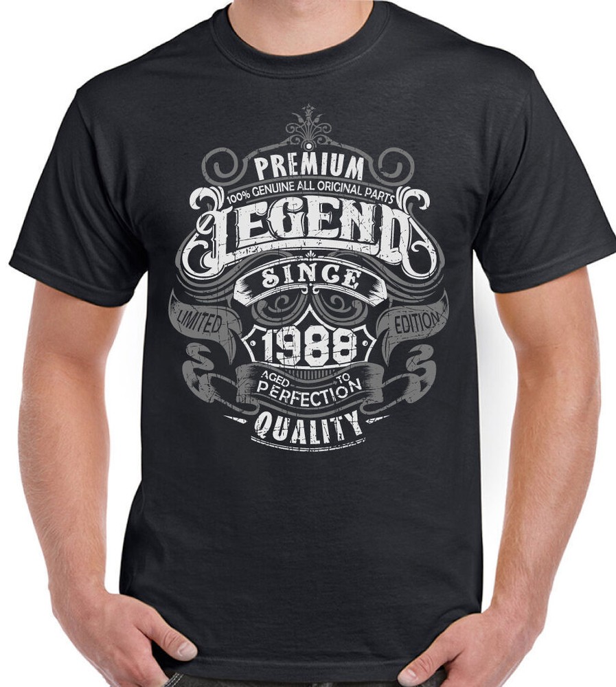 36th Birthday T-Shirt 1988 Mens Funny 36 Year Old Top Premium Legend Since
