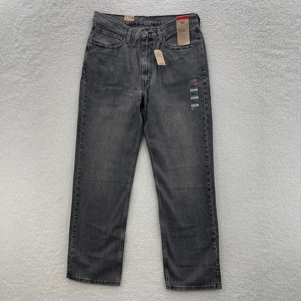 Levis Jeans Mens 34x34 Gray 565 '97 Loose Straight Denim Y2K Grunge Skate Baggy