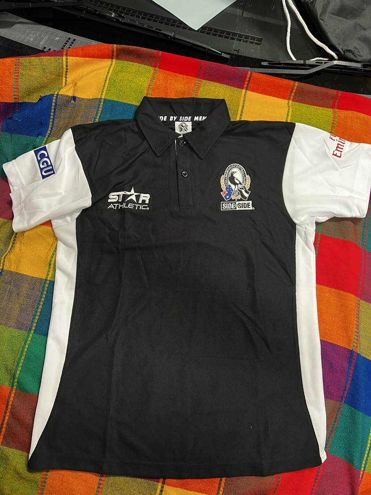 2014 Collingwood Football Club XS Black Match Day Polo Shirt-image